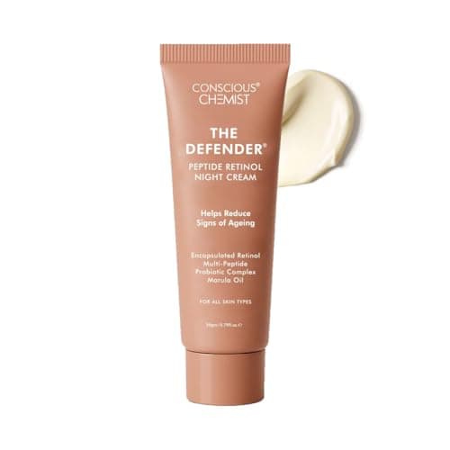 Conscious Chemist® 0.2% Retinol Moisturizer Cream | 20g | Pro-Collagen Night Cream, For Men & Women, Multi peptide Anti aging Face cream, Reduces Fine lines, Neck lines & Wrinkles, All Skin Types - Th