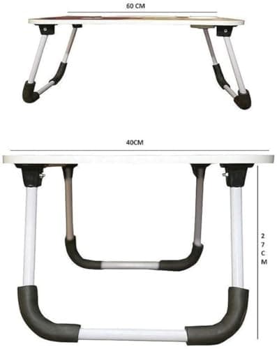 Plain Wooden Sturdy Laptop Table | Portable Foldable Study Desk | Bed Table for Laptop, Study, Reading, Writing, Home, Office & Students (Pink - Barbie) 6