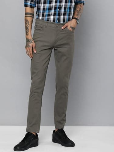 The Indian Garage Co Men Slim Fit Solid Mid-Rise Chinos 2
