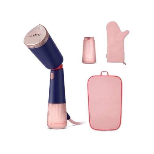 PHILIPS STH 5030/20 Handheld Garment Steamer, Two Water Tanks Glove Pouch & Mat Included, Hand Baggage Friendly Design, Adjustable Head for Horizontal & Vertical Steaming- No Burns Guaranteed,1400Watt