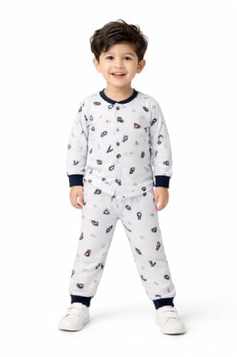 3BROS Kids' Pura Cotton Full Sleeves Casual T-shirt & Pyjama Set | Clothing Combo Set for Baby Boys Girls (Multicolor-20, 12-18 Months)
