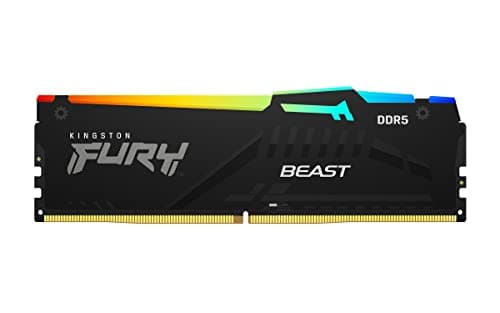 Kingston FURY Beast Black RGB 128GB (2x64GB) 5600MT/s DDR5 CL36 DIMM Desktop Gaming Memory Kit of 2 AMD EXPO/Intel XMP - KF556C36BBEAK2-128