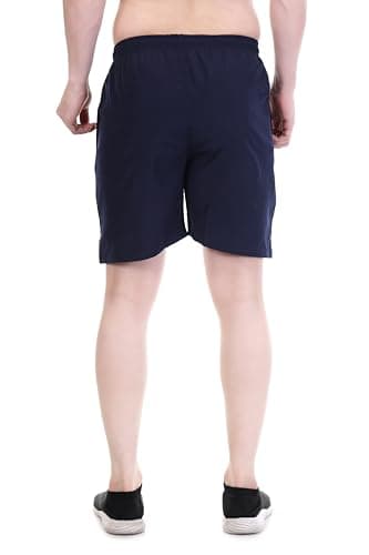 BLUE STAR SHARK Men's Athletic Sports Shorts with Zip Pocket | Quick Dry Lightweight Gym Running Half Pant | Breathable Workout Shorts for Men | Badminton Cricket Yoga Training & Casual Activewear 4XL 4