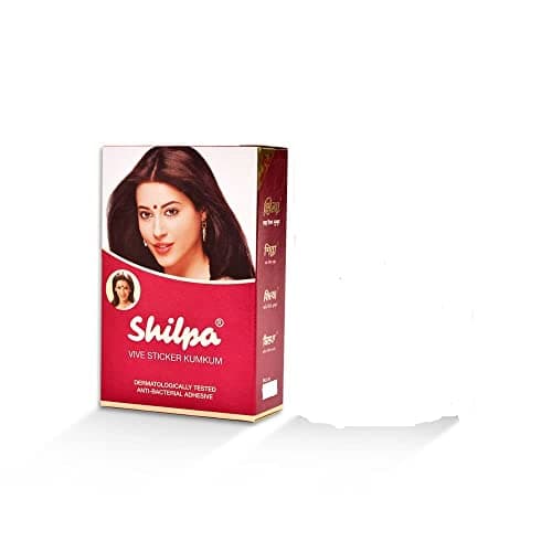SARANSH Creation Shilpa Vive Bindi Kumkum (Pack of 15) Dermatologically Tested Bindi (DEEP RED, 6) 4