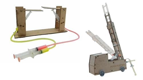 PotliBABA DIY Hydraulic Bridge & Hydraulic Fire Fighter Educational DIY STEM Kit, Skill Based Fun Toys, Educational & Assembly Game for Kids 6 to 18, Science Engineering Project and Made in India.