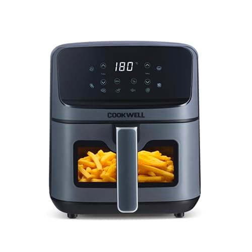 Cookwell Air Fryer - 5L With See Through Window - 1400W (Grey & Black)