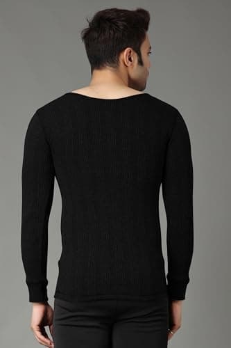 FF Winterwear Thermal Vest for Men, Long Sleevs Upper Innerwear Warmer Round Nack Vest for Winters Size - L (Color - Black) 2