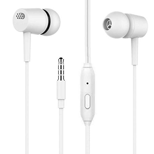Meyaar Beex Series Wired Durable Metal Earphones HF-08 Earbuds with Microphone & Deep Bass Clear Sound Noise Isolating in Ear Headphones, Stereo Ear Buds for Cell Phones, Laptop, Tablet, (Metal White) 5