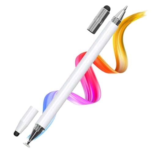 Dyazo 4-in-1 Stylus Pen for Smart Touch Screen Devices with Precision Capacitive Rubber Tip | Fine Point Disc Tip | Pen Functionality | Compatible with iPad, iPhone, Kindle, Android, Tablets & More