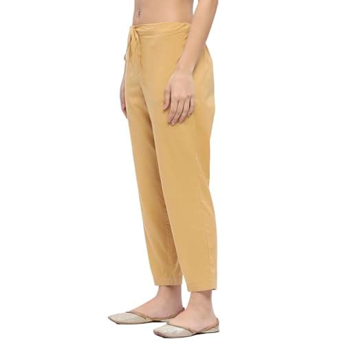 Biba Women Gold Polyester Straight Palazzo_4XL 3