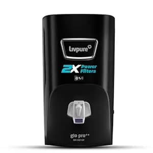 Livpure GLO PRO++ | RO+UV+UF | 2X Power Filter | No Filter Cost for 2 years* | Save Upto 21,000 on Filters | 7 Stage Advanced Purification | Suitable for Borewell, Tanker, Municipal Water | Black