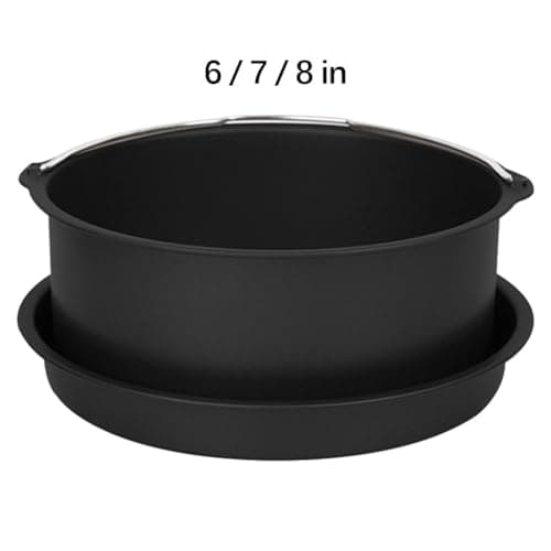 HEAVENGLOW 2Pcs Baking Tin Pan Air Fryer Oven Non Stick Cake Barrel Cookware 6 Inch|Home & Garden | Kitchen Dining & Bar | Small Kitchen Appliances |1 Piece Cake Bucket 3