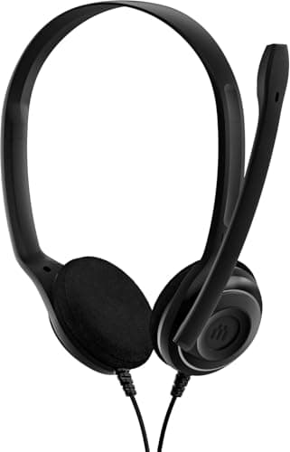EPOS PC 8 USB A On-Ear Stereo Wired Headset with Microphone, Wired Headphones, Inline Volume Control, Mute Function, Noise-Canceling Microphone, for Laptop, PC, Mac - Online Calls, Teaching