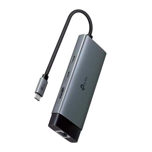 TP-Link USB Type-C 6-Port Hub with a 4K@60Hz HDMI, 1 Gbps ethernet, 1× USB-C Data Ports, 2× USB-A Data Ports, Powerful 100W Fast Charging, Stable Connection, Plug & Play (UH6120C)