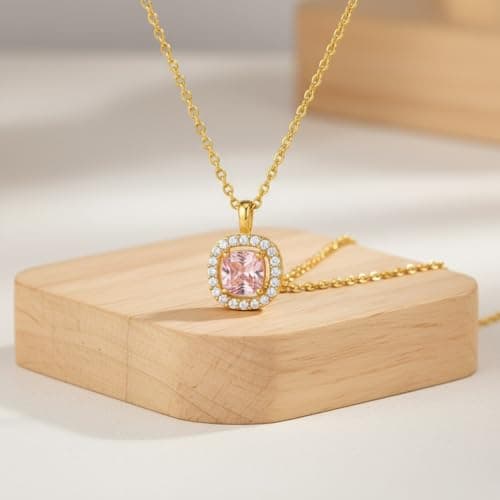 MIAMI Jewellery Gold Diamond AD Stone Solitaire Pendant Necklace for Women Adjustable Chain Stylish Locket Necklace Set Anti Tarnish Jewellery Valentine Gifts for Woman Girlfriend Couple Wife -196 6