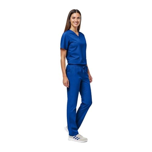 Natural Uniforms Unisex Scrub Set-Top and Pant Set (Standard Workwear Scrub Set), Dark Royal Blue, XX-Large 2
