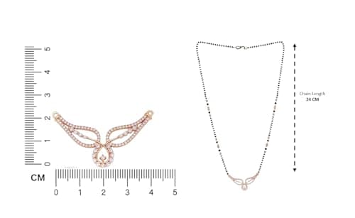 Nilu's Collection Rose Gold Plated Mangalsutra With Black Bead Chain For Women (Style 4) 3