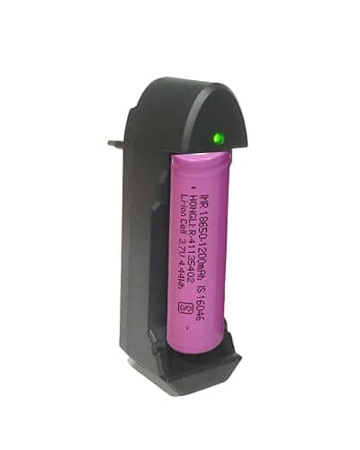 CONSONANTIAM Hongli Lithium Ion Rechargeable Battery 1200mAH 3.7V 4.4Wh, Ultra Boost High Capacity Li Ion Cell Batteries Original Power Rechargeable Lithium ion Cell (1-Slot-Charger) 2