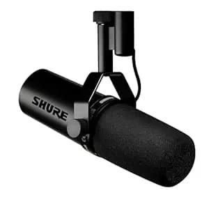 Shure SM7dB Dynamic Vocal Microphone w/Built-in Preamp for Streaming, Podcast, & Recording, Wide-Range Frequency, Warm & Smooth Sound, Rugged Construction, Detachable Windscreen - Black
