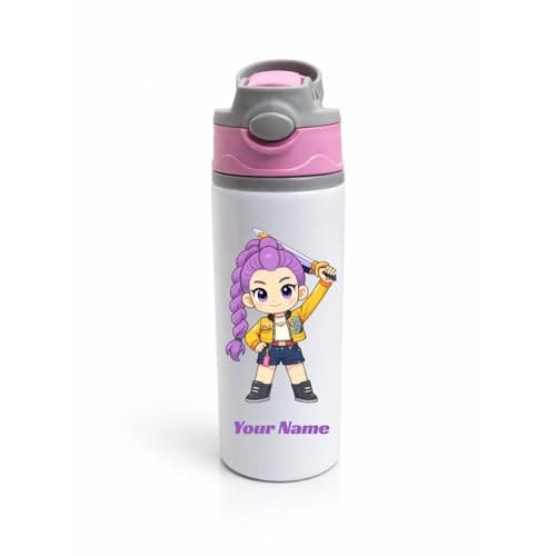 Half Engineer Gifts - HE Personalized KPOP Printed Aluminium Sipper Bottle 600ml for Kids | Custom Name School Water Bottle | Birthday Return Gifts | Gift for Brother, Sister, Friends|Customised Gift