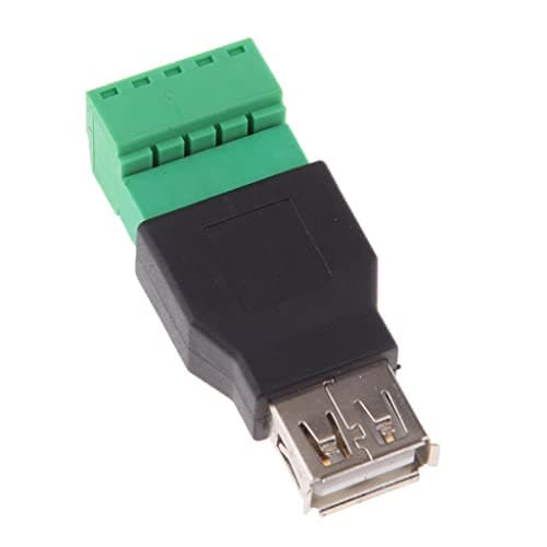 Meadawgs® USB 2.0 A Female Plug to 5 Pin/Way Female Bolt Screw Shield terminals Pluggable Type Adapter| Home Surveillance | Cables Adapters & Connectors 5