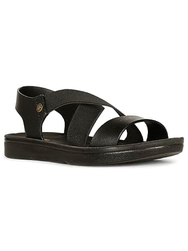 Bata Aerial Sandal Flat Women's Black Sandals - 6 UK (5616906)