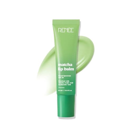 RENEE Matcha Lip Balm For Dry, Chapped Lips With SPF 50 | Nourishes, Repairs & Protects Lips | Reduces Pigmentation, Glossy Finish | Matcha Oil, Kojic Acid & Hyaluronic acid | 10 g