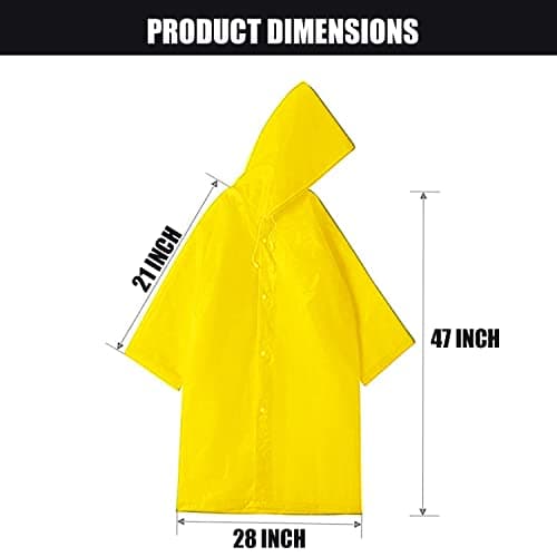 EVA Waterproof Raincoat for Men Women | Hooded Full Sleeve Rainwear Poncho | Lightweight Reusable | Outdoor Travel, Camping & Hiking Rain Protection (Universal Size, 1Pc, Yellow) 3