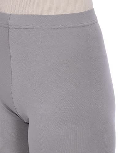 GO COLORS Soft Cotton Stretch Ankle Length Leggings for Women | Breathable, Mid Rise, Ebony Grey 5