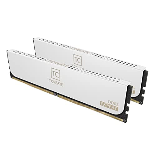 TeamGroup T-Create Expert 2x16GB 6000MHz (6000MT/s) CL30 White 32GB DDR5 RAM Kit, Desktop Memory, Metal Heatsink, 10Layer PCB For Overclocking, ECC, XMP 3.0/EXPO, For Intel/AMD CPU, Low Latency Module