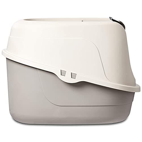 amazon basics No-Mess Enclosed Hooded Cat Litter Box, Standard, Multicolor, 21L inch x 16W inch x 15H inch (53Lx41Bx38H Cm) 3