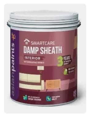 Asian Paint Smart Care Damp Sheath Interior Waterproofing Primer, Water-Based, for Interior Walls (20 Liters)