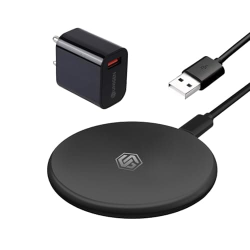 UNIGEN UNIPAD 200 Wireless Charger 5W Qi Fast Wireless Charging Pad [with 18W Charger] Compatible with All Wireless Compatible Smartphones & Earbuds-Black