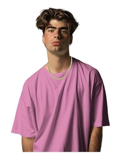 Oversized Fit T-Shirt for Men (Cotton) (in, Numeric, 40, Onion) 2