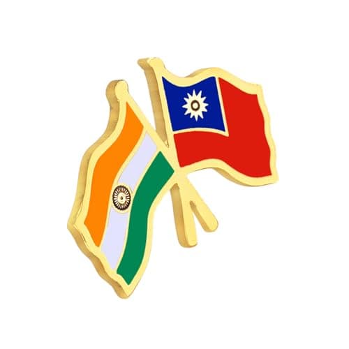 India & Taiwan Twin Flag Brass Lapel Pin | Premium Enamel Brooch for Men & Women | National Friendship Badge | Suit, Blazer & Jacket Accessory | Patriotic Gift, Flag Pin for Events & Functions 3