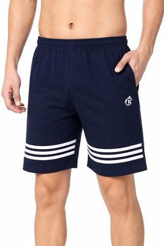 BLUE STAR SHARK Men's Athletic Sports Shorts with Zip Pocket | Quick Dry Lightweight Gym Running Half Pant | Breathable Workout Shorts for Men | Badminton Cricket Yoga Training & Casual Activewear 3XL