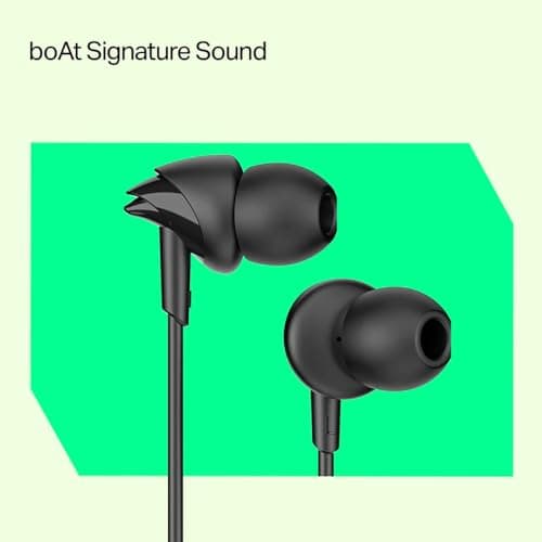 boAt BassHeads 212L Wired in-Ear Earphones with 10mm Drivers, Deep Bass, in-Line Mic, 3.5mm L-Shaped Jack, 120cm Durable Cable, Comfortable ABS Eartips, Universal Compatibility (Active Black) 4