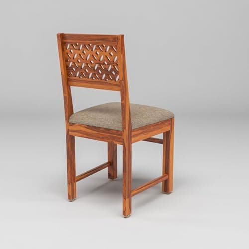 Adichwal Furniture Sheesham Wooden 4 Dining Chair Set for Living Room | Solid Wood Study Chair for Living Room | Office Chair for Home & Office | Rosewood Chair Set (Set of 4, Honey) 3