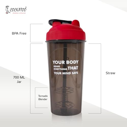 Cockatoo CS-01 Plastic Shaker Bottle (Red, 700 Milliliters) 4