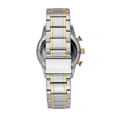 TIMEX Analog Watch for Man with Green Round Dial & Two Tone Stainless Steel Bracelet Band Water Resistant Men's Wrist Watches - TWEG17615 5