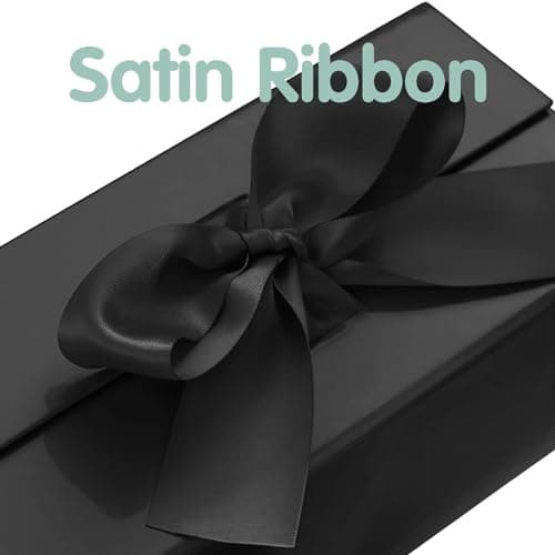 Aakriti Black Foldable Rakhi Gift Box Empty Gift Box with Satin Ribbon, Multipurpose Hamper Box Holds upto 5 kg Reuse Gift Boxes Box for Gift Packing (Small 18 x 17 x 9 cm, Black Matte Finish 1Pcs) 5