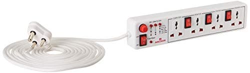 Anchor by Panasonic Spike Guard- 4 Universal Socket Shutter with Individual Switch - 4 Mtr (22569)