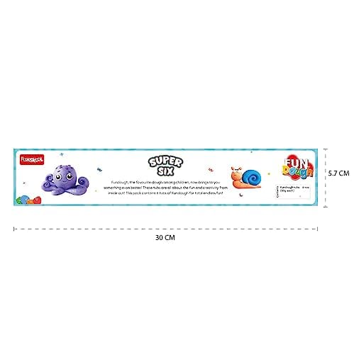 Funskool Fundough Super Six, 6 tubs of Dough, 50 grams each, Toys for Kids, Shaping, Sculpting, 3 Years and Above, Multicolour 3