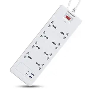 Honeywell 8 Out Surge Protector with Master Switch, Spike Guard/Extension Board, 8 Outlet, 2xPD20W & 2xUSB, 36000Amp, 1.8 Meter Cord, DSW, Automatic Overload Protection, 3 Years Manufacturer Warranty