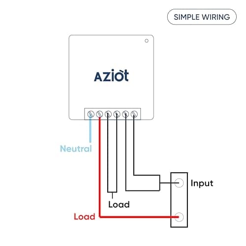 Aziot Smart Switch 1 Node 16A With Energy Monitoring WiFi And Bluetooth Smart Relay Switch Polycarbonate 1 Pack 5