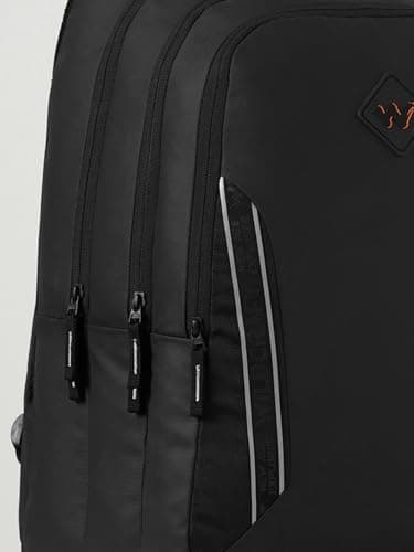 Wildcraft Dark Edition 45 L Premium Laptop Backpack for Men & Women | Fits 15.6 inch Laptop | Padded Shoulder Straps, Multi Compartments, Anti-Theft Zippers | Business Travel Bag | Dark Black 4