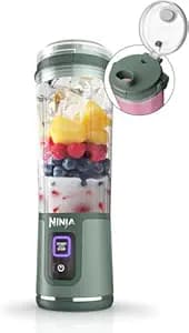 Ninja Blast Portable Cordless Blender (BC151INEM) – 530ml | USB-C Rechargeable | Crushes Ice & Frozen Fruit | BPA Free, Leak-Proof Travel Lid Forest Green