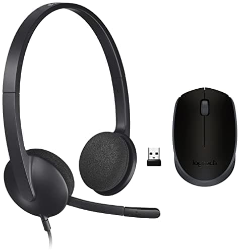 Logitech H340 Stereo Over Ear Wired Headphones with Mic with Noise-Cancelling, USB, Pc/Mac/Laptop -