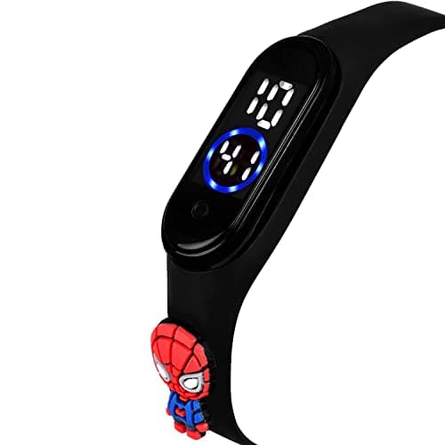 GOLDENIZE FASHION Stylish Waterproof Kids Digital Date and Time Touch Black Pink Square Rectangular LED Display Watch for Kids Unisex Digital Watch for Baby Boys & Girls Kid | Pack of 2 (Black) 3