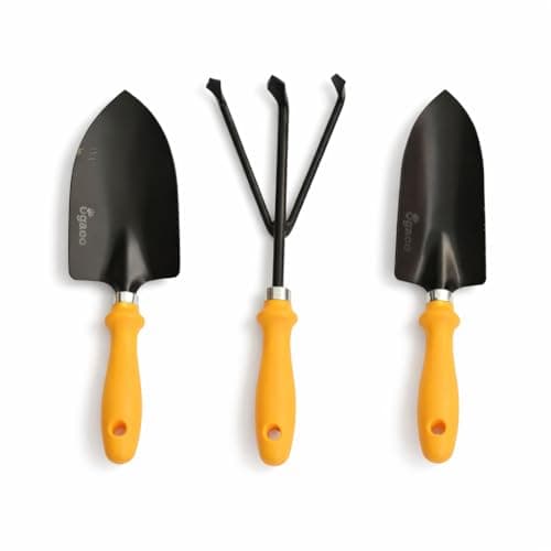 UGAOO Durable Gardening Hand Tool Kit for Gardening- 3 Pcs (Cultivator, Trowel, Transplanter)